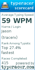 Scorecard for user tracerx