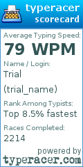 Scorecard for user trial_name