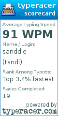 Scorecard for user tsndl