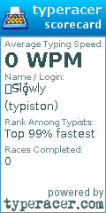 Scorecard for user typiston