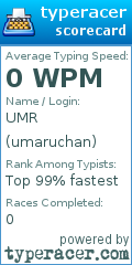 Scorecard for user umaruchan