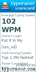 Scorecard for user uni_xd