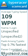 Scorecard for user unspecified2