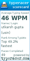Scorecard for user usin