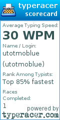 Scorecard for user utotmoblue