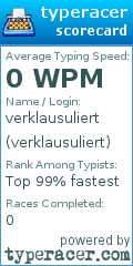 Scorecard for user verklausuliert