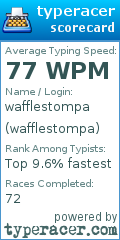 Scorecard for user wafflestompa
