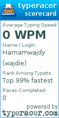 Scorecard for user wajdie