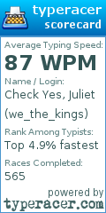 Scorecard for user we_the_kings