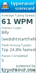 Scorecard for user wedidntstartthefire