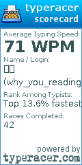 Scorecard for user why_you_reading_this