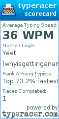 Scorecard for user whyisgettinganamehard
