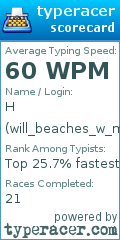 Scorecard for user will_beaches_w_moldy