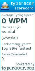 Scorecard for user wonsial