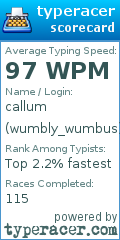 Scorecard for user wumbly_wumbus