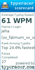 Scorecard for user xx_fatmum_xx_xd