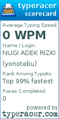 Scorecard for user yonotebu
