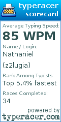 Scorecard for user z2lugia